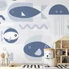 Vlies Fototapete - Minimalist ocean - geometric fish and Produktbild-Vorschau 1