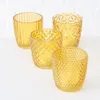 LS-LebenStil 4´er Set Glas Teelichthalter Retro Gelb 7cm Produktbild-Vorschau 4