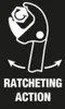 A graphic illustrating the ratcheting action of a tool, with text labels. Anteprima dell’immagine prodotto
