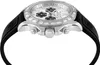 A close-up, side view of a luxury watch with a black strap and a silver case, set against a white background. Produktbild-Vorschau