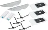A collection of accessories for a robot vacuum cleaner, including mop pads, filters, side brushes, and dust bags. Produktbild-Vorschau