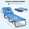 Skládací zahradní lehátko COSTWAY, lehátko s otvorem pro Náhled obrázku produktu 3