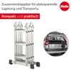 A collapsible ladder is shown in the foreground, and a car trunk with the ladder inside is shown in the background. Anteprima dell’immagine prodotto