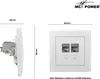 Netzwerk-Dose McPower "Flair", CAT6A, vollgeschirmt, UP, Produktbild-Vorschau 3