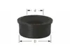 A black plumbing fitting with measurement indicators. Produktbild-Vorschau