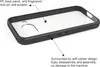 A close-up, angled view of a transparent phone case with a black rubberized edge, highlighting its features. Anteprima dell’immagine prodotto