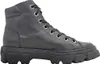 A black leather high-top boot with a thick lug sole is shown against a white background. Voir les images du produit