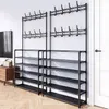 Stojan na oblečení 60 x 172 cm s policemi na boty, černý, Náhled obrázku produktu 9