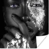 MuchoWow® Poster Weiblich - Silber - Schwarz - Blau 75x75 Produktbild-Vorschau 1