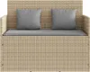 vidaXL Panchina da giardino con cuscini Beige Poly Rattan Anteprima dell’immagine prodotto 4