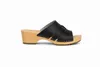 Damen Holzclogs Schwarz aus Echtleder – Klassische Produktbild-Vorschau 2