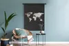 MuchoWow® Wandteppich Wandbehang Weltkarte - Weiß - Schwarz Produktbild-Vorschau 5