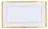 15er-Set Plastik-Servierschalen, 33x20x1,5 cm, weiß-gold Voir les images du produit