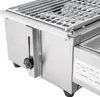 Close-up of a stainless steel grill with a visible label. Produktbild-Vorschau