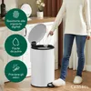 CASABEL Pattumiera da Cucina Rotonda 50L, Inox Anteprima dell’immagine prodotto 3