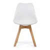 A white chair with wooden legs on a white background. Podgląd zdjęcia produktu