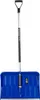 A blue snow shovel with a silver and black handle against a white background. Produktbild-Vorschau
