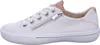 A side view of a white sneaker with a tan accent at the heel. Produktbild-Vorschau