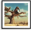 Gerahmtes Poster - Schwarzer Rahmen - Sitzen Elefant Baum - Produktbild-Vorschau 1