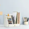 Organizer na biurko Relaxdays, 3 przegródki, 3 półki, 2 Podgląd zdjęcia produktu 2