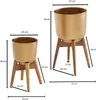 FineBuy Blumentopf 2er Set Metall / Massivholz Pflanzkübel Produktbild-Vorschau 3