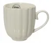 Tasse Porzellan mit Griff 10cm gerillt 400ml Creme Weiß Produktbild-Vorschau 1