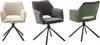 Three chairs in different colors displayed side-by-side against a white background. Produktbild-Vorschau