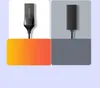 Two Ugreen audio adapters are shown, one on a white background with an orange gradient below, and the other on a gray background with a darker gray gradient below. Podgląd zdjęcia produktu