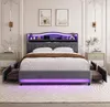 Boxspringbed 140x200 cm met opbergruimte, LED-verlichting, Productafbeelding-voorbeeld 2