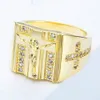 Mode Männer Frauen Strass Intarsien Jesus Kreuz Finger Ring Produktbild-Vorschau 4