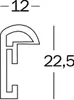 A technical drawing with dimensions of a profile. Produktbild-Vorschau