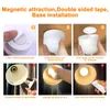 Instructional images showing how to install and use a rechargeable light bulb with a remote control. Produktbild-Vorschau