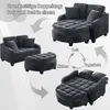 Divano letto 2 in 1 nero con poggiapiedi, tessuto Anteprima dell’immagine prodotto 4
