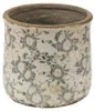 Clayre & Eef Blumentopf Ø 17x16 cm Grau Beige Keramik Produktbild-Vorschau 1