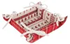 Clayre & Eef Brotkorb 35x35x8 cm Rot Beige Baumwolle Produktbild-Vorschau 2