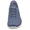 A close-up, front-facing view of a blue Skechers sneaker. Náhled obrázku produktu