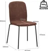 A brown chair with dimensions indicated by lines and text. Produktbild-Vorschau