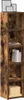 A tall, narrow bookshelf with a rustic wood finish, displaying various items on its shelves. Produktbild-Vorschau