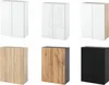 A collage of six different bathroom wall cabinets in various colors and finishes. Produktbild-Vorschau