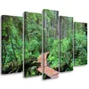 5-teiliges leinwandbild regenwald brücke 150x100 cm Feeby Produktbild-Vorschau 1