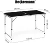 Stół składany z otworem 120x60cm Heckermann Czarny + 4x Podgląd zdjęcia produktu 3