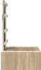A side view of a wooden vanity table with lights. Náhled obrázku produktu
