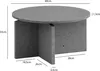 A diagram of a round coffee table with dimensions indicated. Voir les images du produit