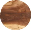 A close-up, top-down view of a round wooden cutting board with natural wood grain patterns. Produktbild-Vorschau