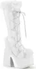 A single white boot with faux fur trim and a platform sole, shown against a white background. Náhľad obrázku produktu