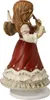 A side view of a ceramic angel figurine playing a flute. Náhľad obrázku produktu