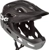 A black and gray full-face bicycle helmet is shown against a white background. Podgląd zdjęcia produktu