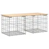 vidaXL Ławka ogrodowa gabionowa 103x44x42 cm lite drewno Podgląd zdjęcia produktu 1