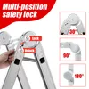 A close-up of a multi-position safety lock on a ladder, with diagrams showing different angles. Anteprima dell’immagine prodotto
