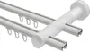 A close-up, angled view of a double curtain rod system. Produktbild-Vorschau